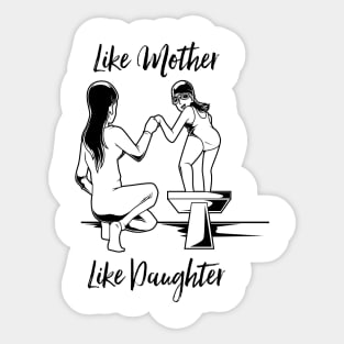 Swimmer - Mom and Daughter Sticker